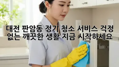 대전 판암동 정기 청소 서비스: 걱정 없는 깨끗한 생활, 지금 시작하세요!