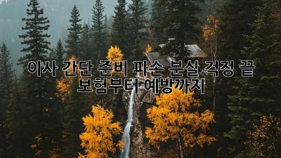 이사 간단 준비: 파손, 분실 걱정 끝! 보험부터 예방까지